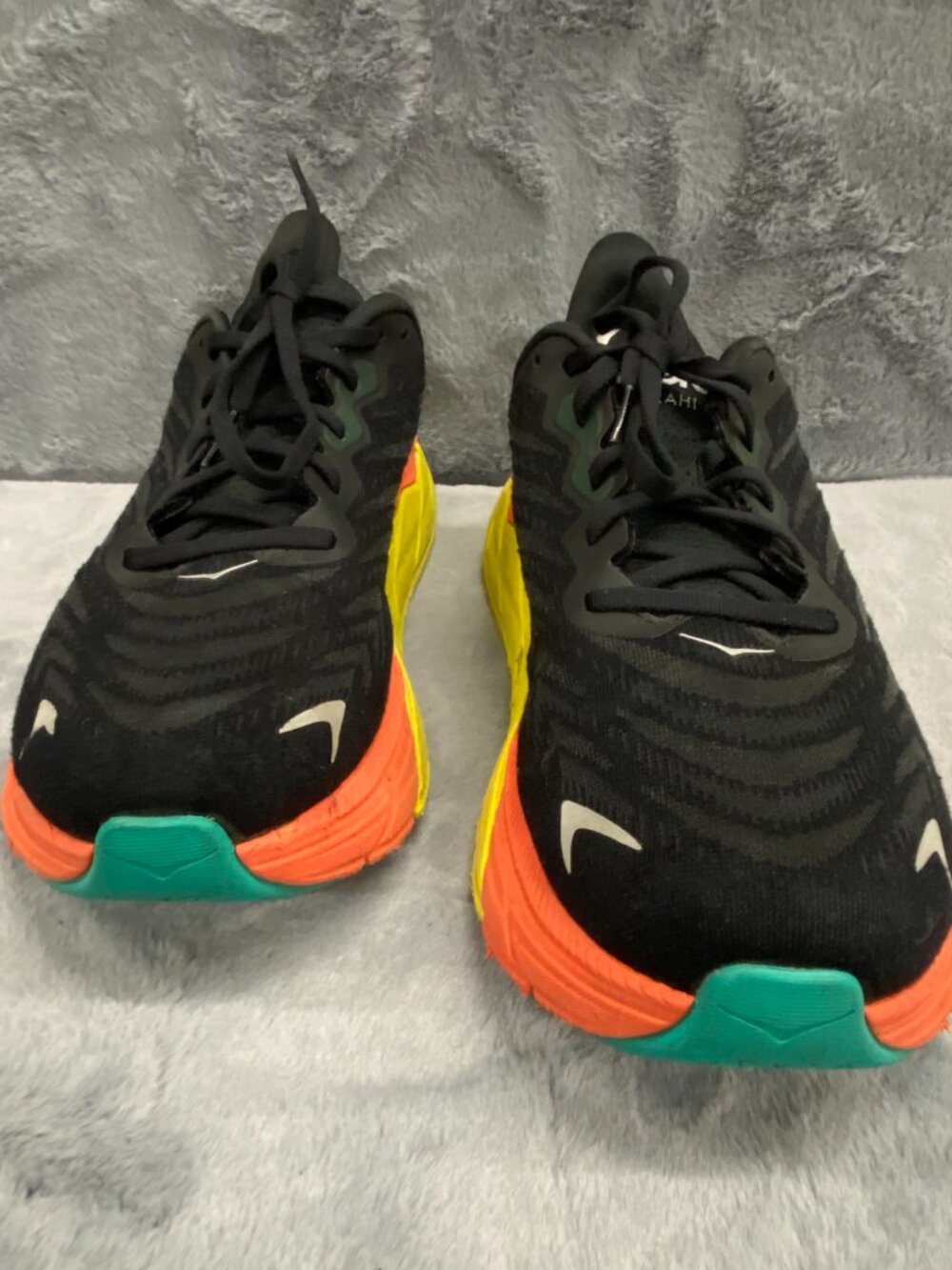 Hoka Arahi 6 Mens SIze 11 D Running Gym Casual Sneakers Black Orange Yellow - Picture 7 of 12